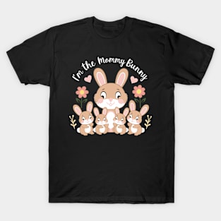 Adorable Mommy Bunny and Babies Springtime Love Design T-Shirt